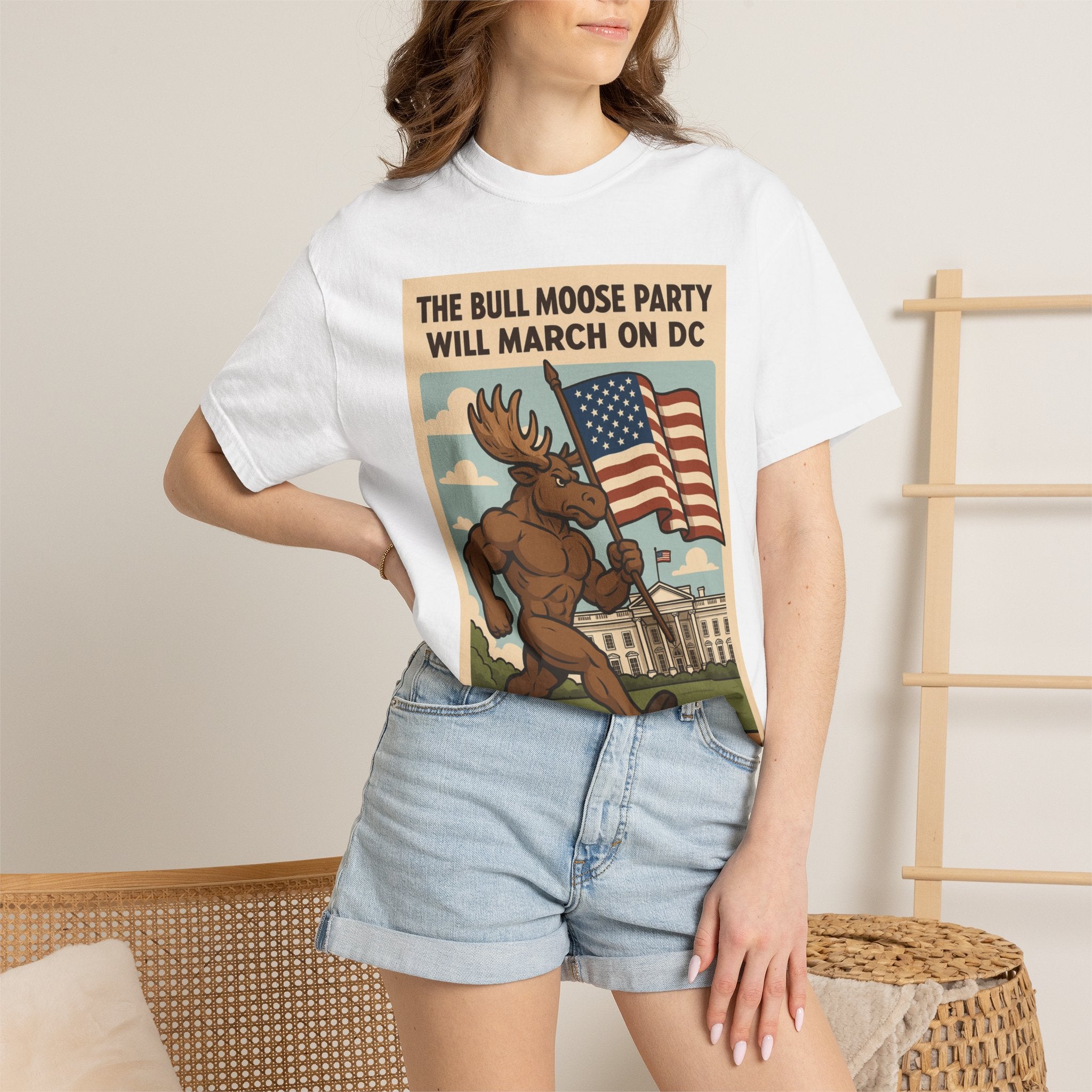 Bull Moose Party Poster T-shirt | Vintage Progressive Political Design