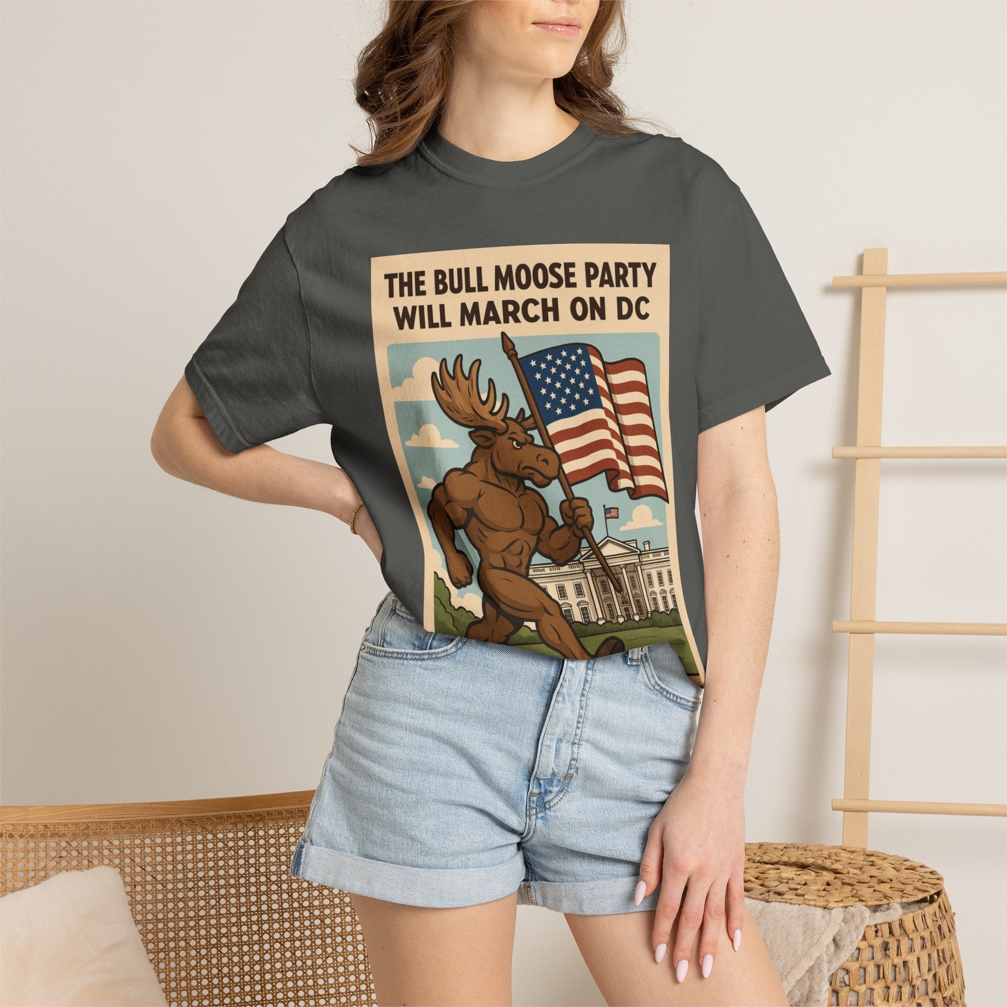 Bull Moose Party Poster T-shirt | Vintage Progressive Political Design