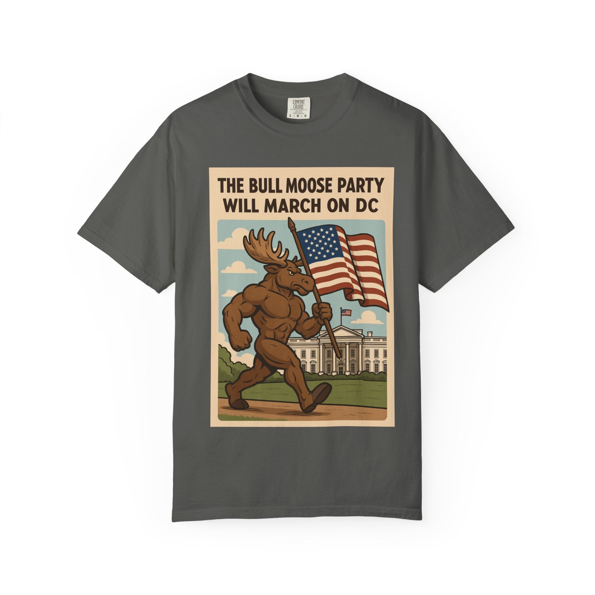 Bull Moose Party Poster T-shirt | Vintage Progressive Political Design